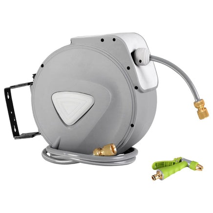 Water Hose Reel 30M Retractable Garden Auto Rewind Brass Spray Gun Home & Garden Kings Warehouse