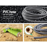 Water Hose Reel 30M Retractable Garden Auto Rewind Brass Spray Gun Home & Garden Kings Warehouse