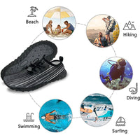 Water Shoes for Men and Women Soft Breathable Slip-on Aqua Shoes Aqua Socks for Swim Beach Pool Surf Yoga (Black Size US 9.5) Kings Warehouse