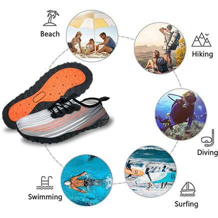 Water Shoes for Men and Women Soft Breathable Slip-on Aqua Shoes Aqua Socks for Swim Beach Pool Surf Yoga (Grey Size US 9.5) Kings Warehouse