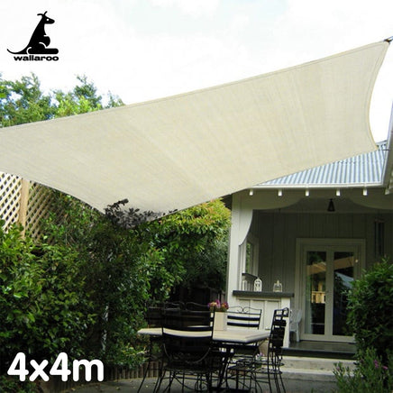 Waterproof Outdoor Shade Sail Canopy Sun Cloth Square 4x4M Kings Warehouse