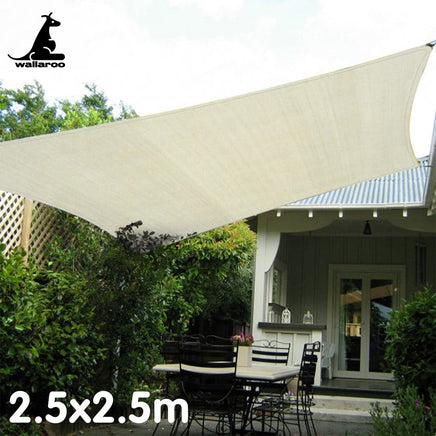 Waterproof Outdoor Shade Sail Sun Cloth Square 2.5x2.5M Kings Warehouse