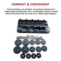 Weight Set Barbell Dumbell Dumb Bell Gym 50kg Plate Sports & Fitness Kings Warehouse