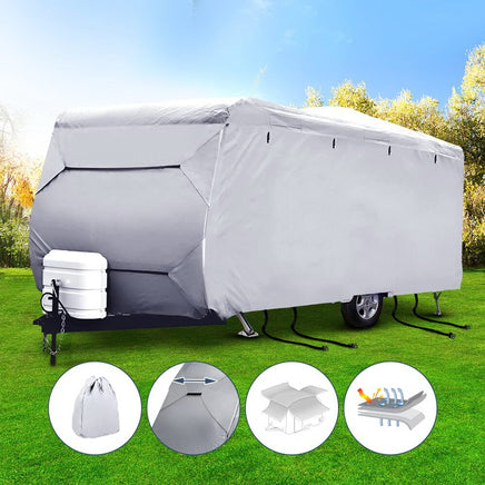 Weisshorn 14-16ft Caravan Cover Campervan 4 Layer UV Water Resistant Outdoor Recreation Kings Warehouse