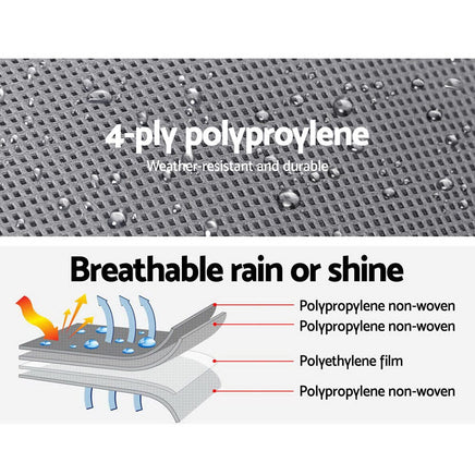 Weisshorn 16-18ft Caravan Cover Campervan 4 Layer UV Water Resistant Outdoor Recreation Kings Warehouse