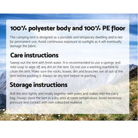 Weisshorn Instant Up Camping Tent 4 Person Pop up Tents Family Hiking Dome Camp BLACK FRIDAY: Gym & Fitness Kings Warehouse