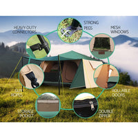 Weisshorn Instant Up Camping Tent 8 Person Pop up Tents Family Hiking Dome Camp BestSellers Kings Warehouse