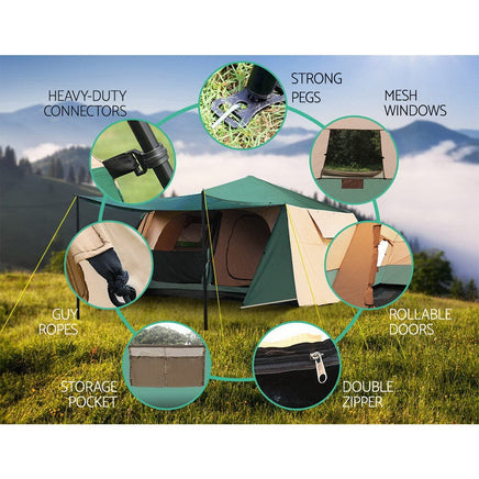 Weisshorn Instant Up Camping Tent 8 Person Pop up Tents Family Hiking Dome Camp BestSellers Kings Warehouse
