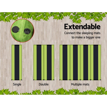 Weisshorn Self Inflating Mattress Camping Sleeping Mat Air Bed Pad Double Green Outdoor Recreation Kings Warehouse