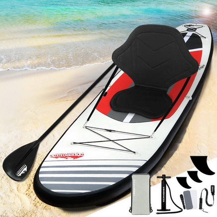 Weisshorn Stand Up Paddle Board 11ft Inflatable SUP Surfboard Paddleboard Kayak Surf Black Outdoor Recreation Kings Warehouse