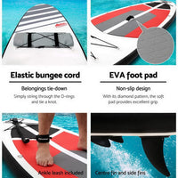 Weisshorn Stand Up Paddle Board 11ft Inflatable SUP Surfboard Paddleboard Kayak Surf Black Outdoor Recreation Kings Warehouse
