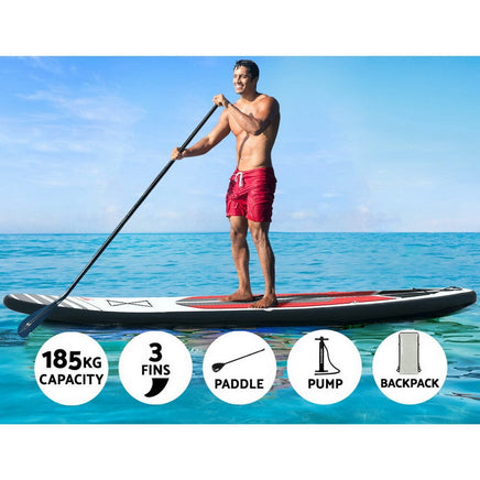 Weisshorn Stand Up Paddle Board 11ft Inflatable SUP Surfboard Paddleboard Kayak Surf Black Outdoor Recreation Kings Warehouse