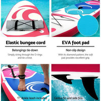 Weisshorn Stand Up Paddle Board 11ft Inflatable SUP Surfboard Paddleboard Kayak Surf Pink Outdoor Recreation Kings Warehouse
