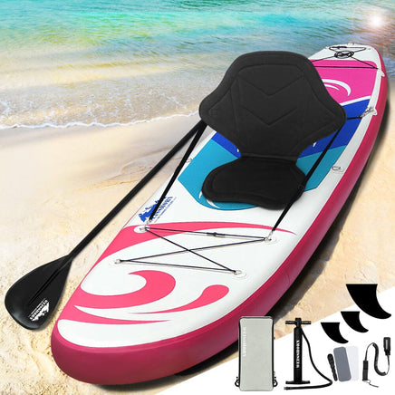 Weisshorn Stand Up Paddle Board 11ft Inflatable SUP Surfboard Paddleboard Kayak Surf Pink Outdoor Recreation Kings Warehouse