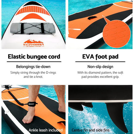 Weisshorn Stand Up Paddle Board 11ft Inflatable SUP Surfboard Paddleboard Kayak Surf Red Outdoor Recreation Kings Warehouse