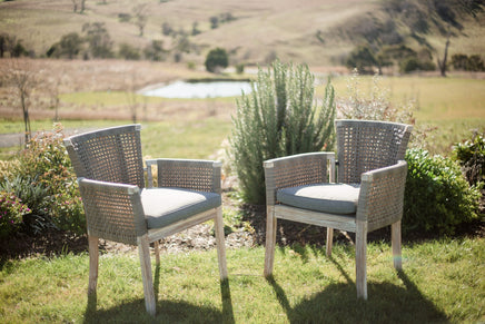 Whicker Highback chair twinset - white Kings Warehouse