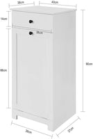 White Bathroom Cabinet with Laundry Basket and Drawer Kings Warehouse