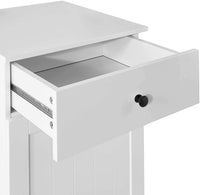 White Bathroom Cabinet with Laundry Basket and Drawer Kings Warehouse