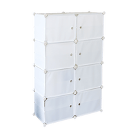 White Cube DIY Shoe Cabinet Rack Storage Portable Stackable Organiser Stand Furniture Kings Warehouse