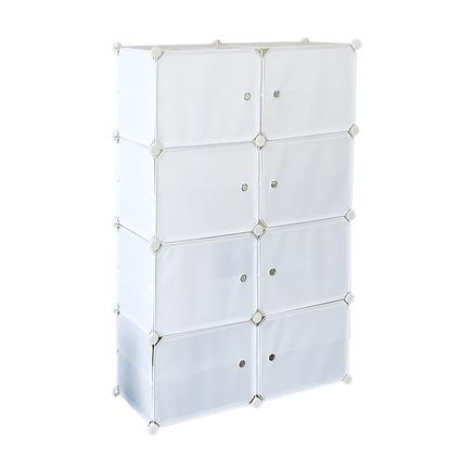 White Cube DIY Shoe Cabinet Rack Storage Portable Stackable Organiser Stand Furniture Kings Warehouse