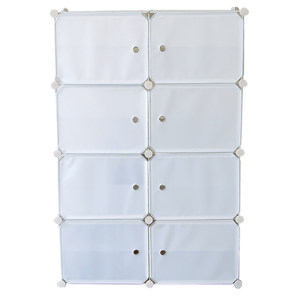 White Cube DIY Shoe Cabinet Rack Storage Portable Stackable Organiser Stand Furniture Kings Warehouse