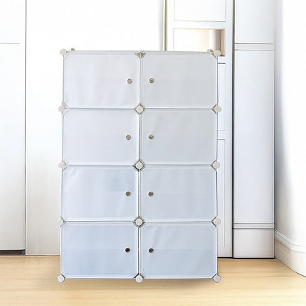White Cube DIY Shoe Cabinet Rack Storage Portable Stackable Organiser Stand Furniture Kings Warehouse