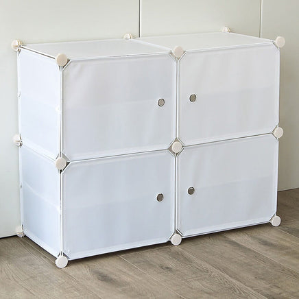 White Cube DIY Shoe Cabinet Rack Storage Portable Stackable Organiser Stand Furniture Kings Warehouse