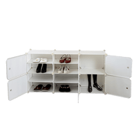 White Cube DIY Shoe Cabinet Rack Storage Portable Stackable Organiser Stand Furniture Kings Warehouse