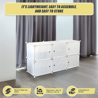 White Cube DIY Shoe Cabinet Rack Storage Portable Stackable Organiser Stand Furniture Kings Warehouse