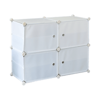White Cube DIY Shoe Cabinet Rack Storage Portable Stackable Organiser Stand Furniture Kings Warehouse