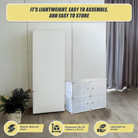 White Cube DIY Shoe Cabinet Rack Storage Portable Stackable Organiser Stand Furniture Kings Warehouse
