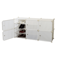 White Cube DIY Shoe Cabinet Rack Storage Portable Stackable Organiser Stand Furniture Kings Warehouse