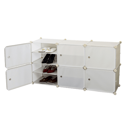 White Cube DIY Shoe Cabinet Rack Storage Portable Stackable Organiser Stand Furniture Kings Warehouse