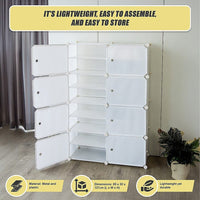 White Cube DIY Shoe Cabinet Rack Storage Portable Stackable Organiser Stand Furniture Kings Warehouse