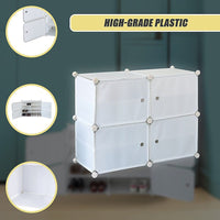 White Cube DIY Shoe Cabinet Rack Storage Portable Stackable Organiser Stand Furniture Kings Warehouse
