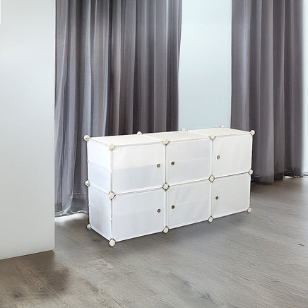 White Cube DIY Shoe Cabinet Rack Storage Portable Stackable Organiser Stand Furniture Kings Warehouse