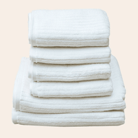 White Stripe Organic Soft 6 pcs Towel Set EOFY Kings Warehouse
