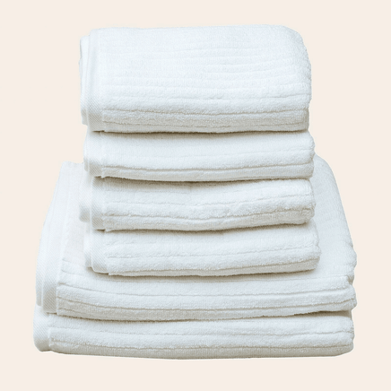 White Stripe Organic Soft 6 pcs Towel Set EOFY Kings Warehouse
