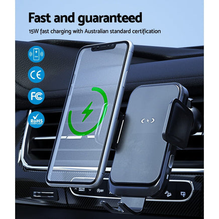 Wireless Car Charger Fast Charging Car Mount Vent Suction cup Kings Warehouse