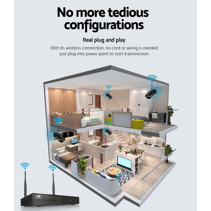 Wireless CCTV Security System 8CH NVR 3MP 4 Bullet Cameras Trending Tech and Appliances Kings Warehouse