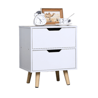 Wooden Bedside Table 2 Drawers Cabinet Storage Night Stand Furniture Kings Warehouse