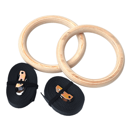 Wooden Gymnastic Rings Olympic Gym Strength Training Sports & Fitness Kings Warehouse