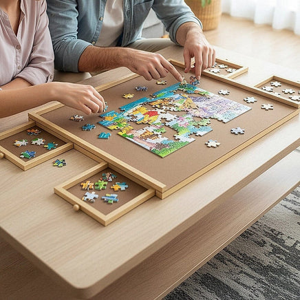Wooden Jigsaw Puzzle Table Board Storage Table Tray Puzzle For Adult Kid Baby & Kids Kings Warehouse