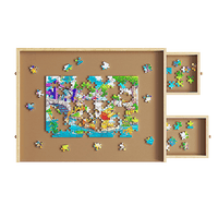 Wooden Jigsaw Puzzle Table Board Storage Table Tray Puzzle For Adult Kid Baby & Kids Kings Warehouse