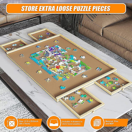 Wooden Jigsaw Puzzle Table Board Storage Table Tray Puzzle For Adult Kid Baby & Kids Kings Warehouse