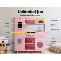 Wooden Kitchen Pretend Play Sets Food Cooking Toys Children Pink Kings Warehouse