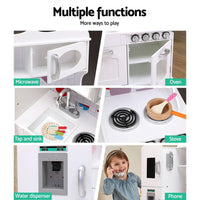 Wooden Kitchen Set Pretend Play Toys Cooking Food Sets Children White Kings Warehouse 