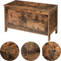 Wooden Sturdy Entryway Storage Bench with Safety Hinge Home & Garden Kings Warehouse