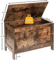 Wooden Sturdy Entryway Storage Bench with Safety Hinge Home & Garden Kings Warehouse