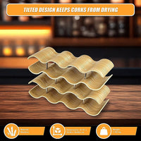 Wooden Wave Wine Rack/Creative Home Grape Wine Holder Shelf Cabinet/Bottle Rack Home & Garden Kings Warehouse